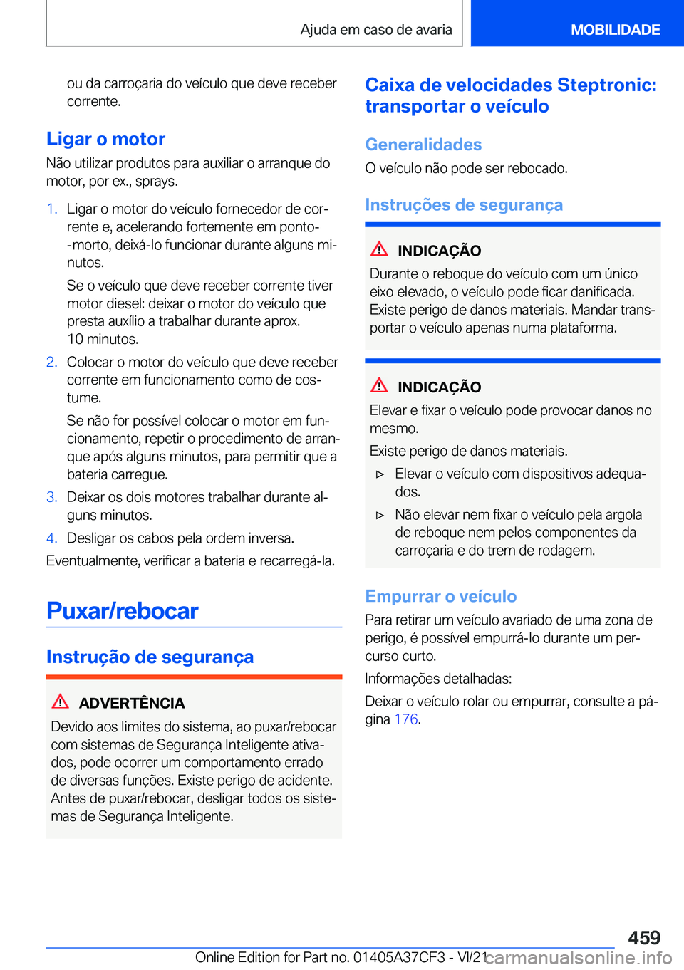 BMW X5 2022  Manual do condutor (in Portuguese) �o�u��d�a��c�a�r�r�o�