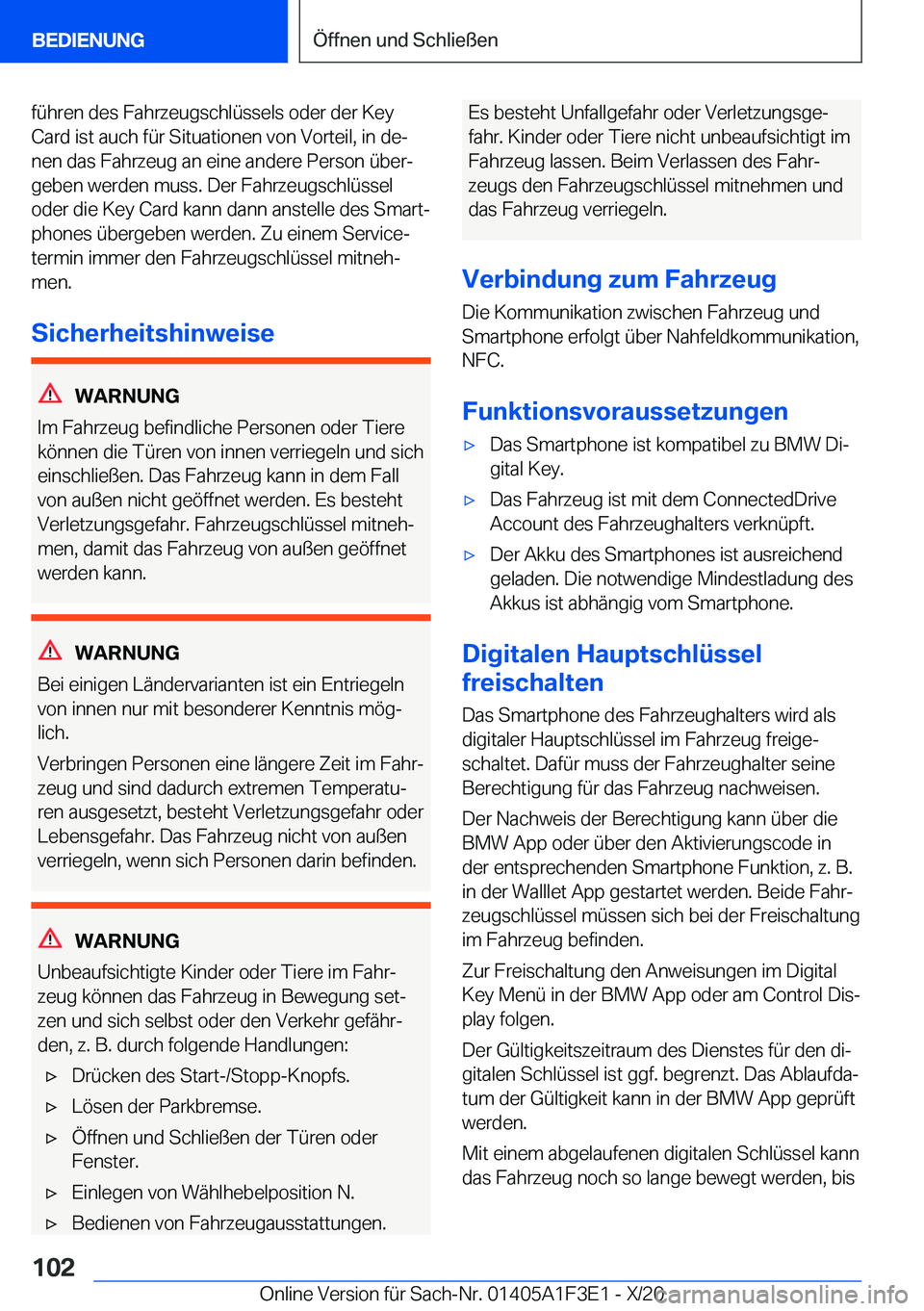BMW X5 2021  Betriebsanleitungen (in German) �f�