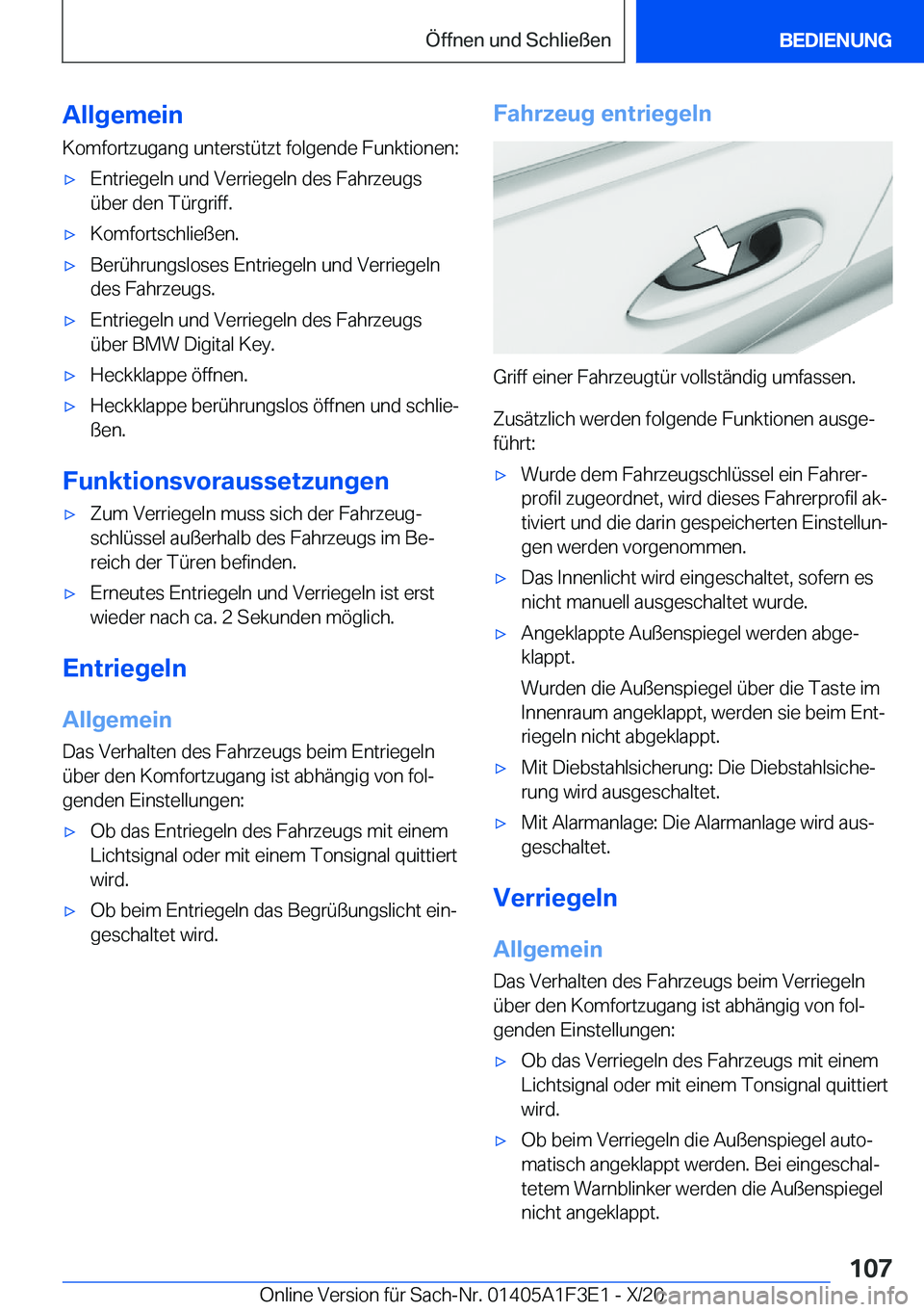 BMW X5 2021  Betriebsanleitungen (in German) �A�l�l�g�e�m�e�i�n
�K�o�m�f�o�r�t�z�u�g�a�n�g��u�n�t�e�r�s�t�