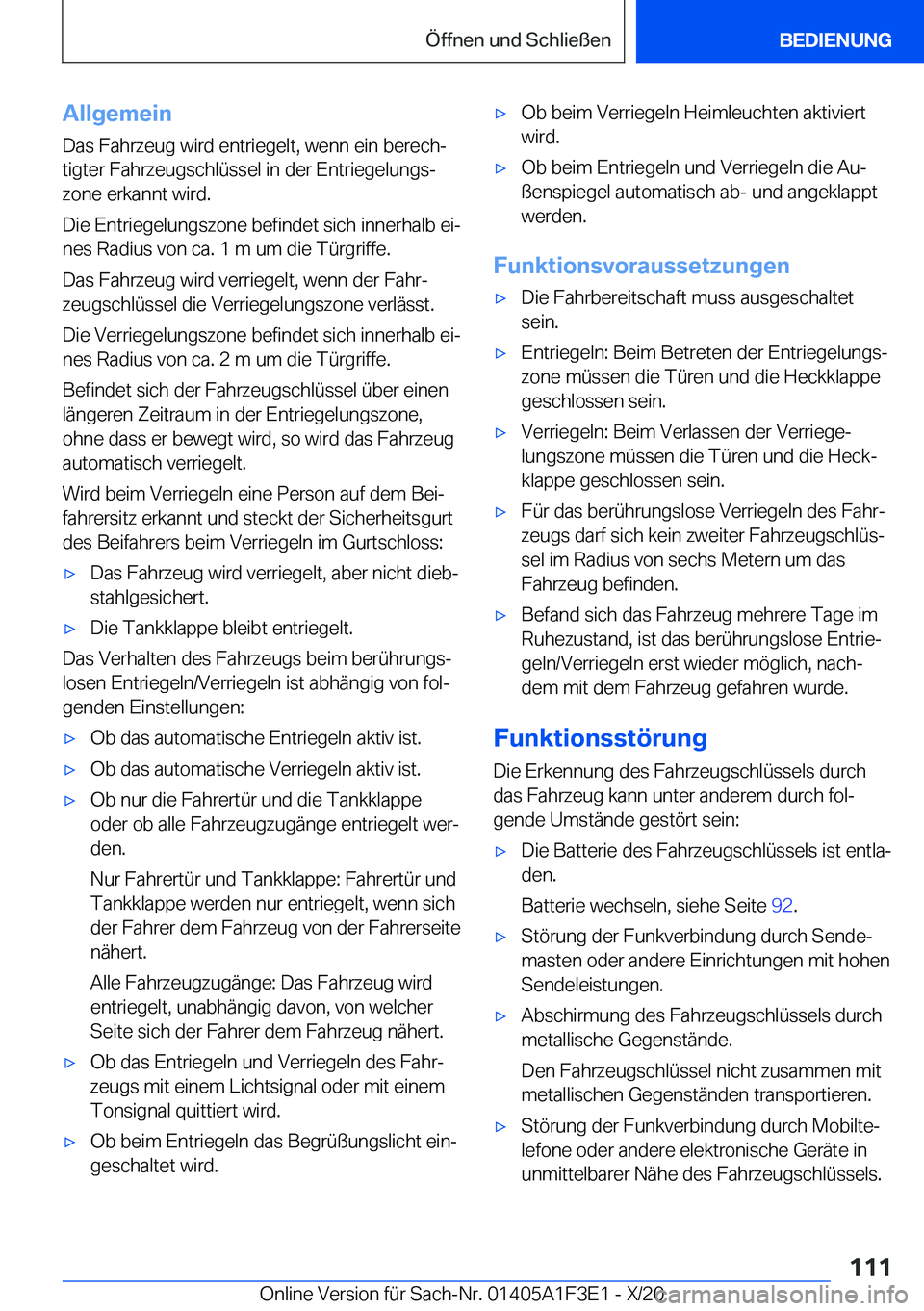 BMW X5 2021  Betriebsanleitungen (in German) �A�l�l�g�e�m�e�i�n�D�a�s��F�a�h�r�z�e�u�g��w�i�r�d��e�n�t�r�i�e�g�e�l�t�,��w�e�n�n��e�i�n��b�e�r�e�c�hj
�t�i�g�t�e�r��F�a�h�r�z�e�u�g�s�c�h�l�