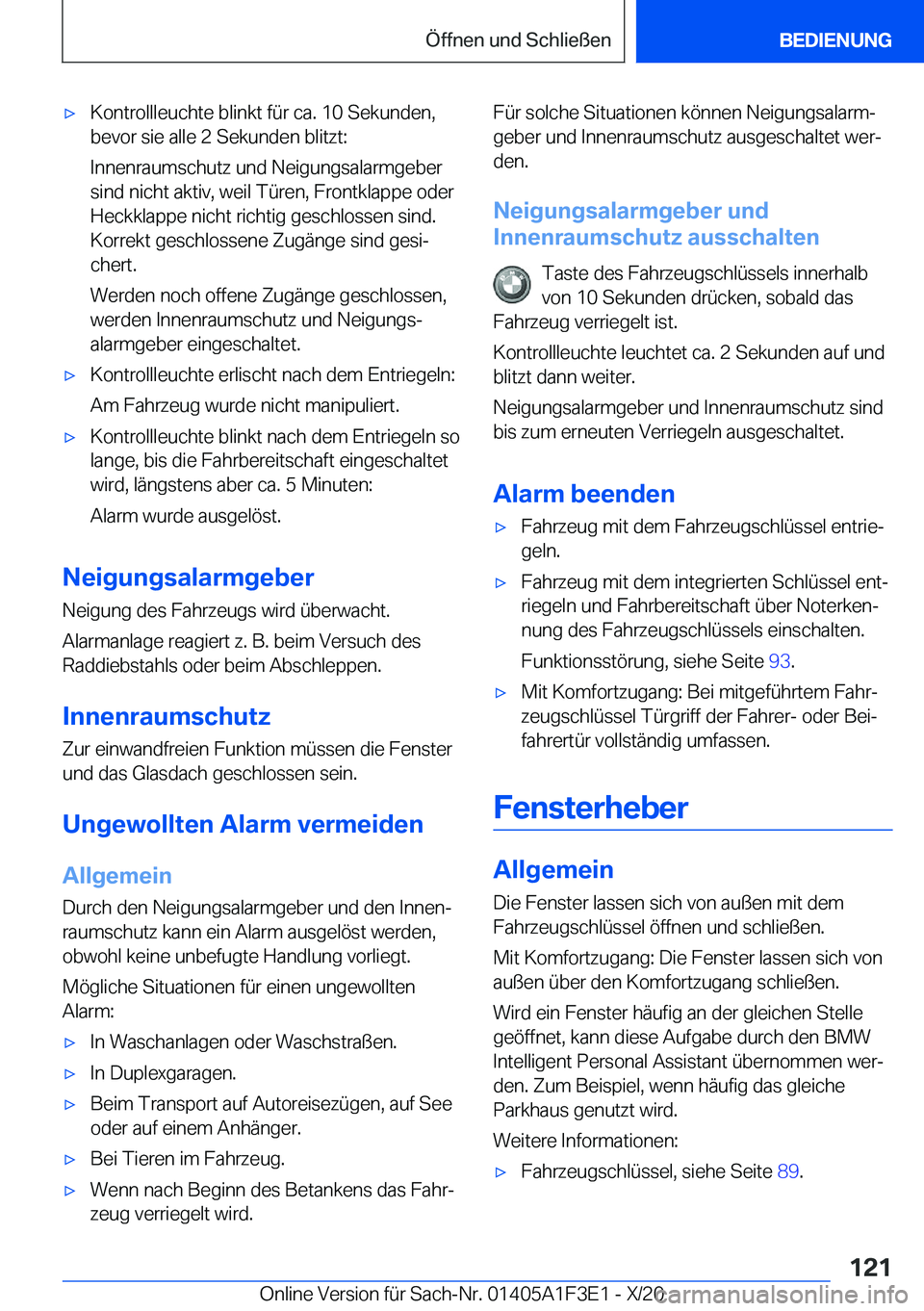 BMW X5 2021  Betriebsanleitungen (in German) x�K�o�n�t�r�o�l�l�l�e�u�c�h�t�e��b�l�i�n�k�t��f�