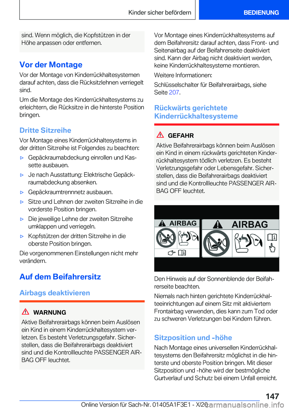 BMW X5 2021  Betriebsanleitungen (in German) �s�i�n�d�.��W�e�n�n��m�