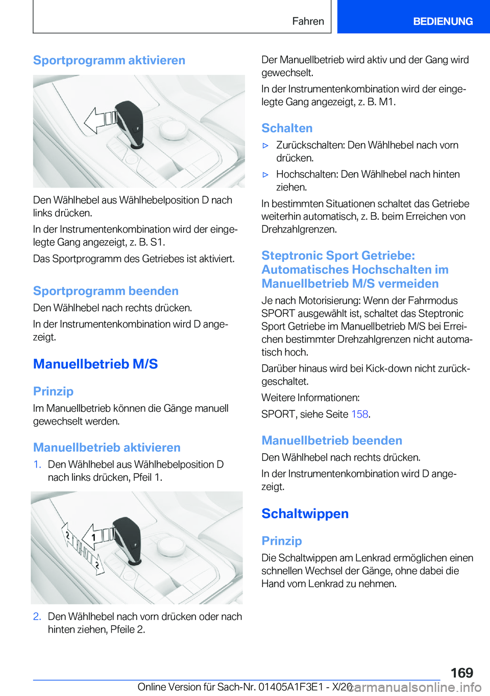BMW X5 2021  Betriebsanleitungen (in German) �S�p�o�r�t�p�r�o�g�r�a�m�m��a�k�t�i�v�i�e�r�e�n
�D�e�n��W�