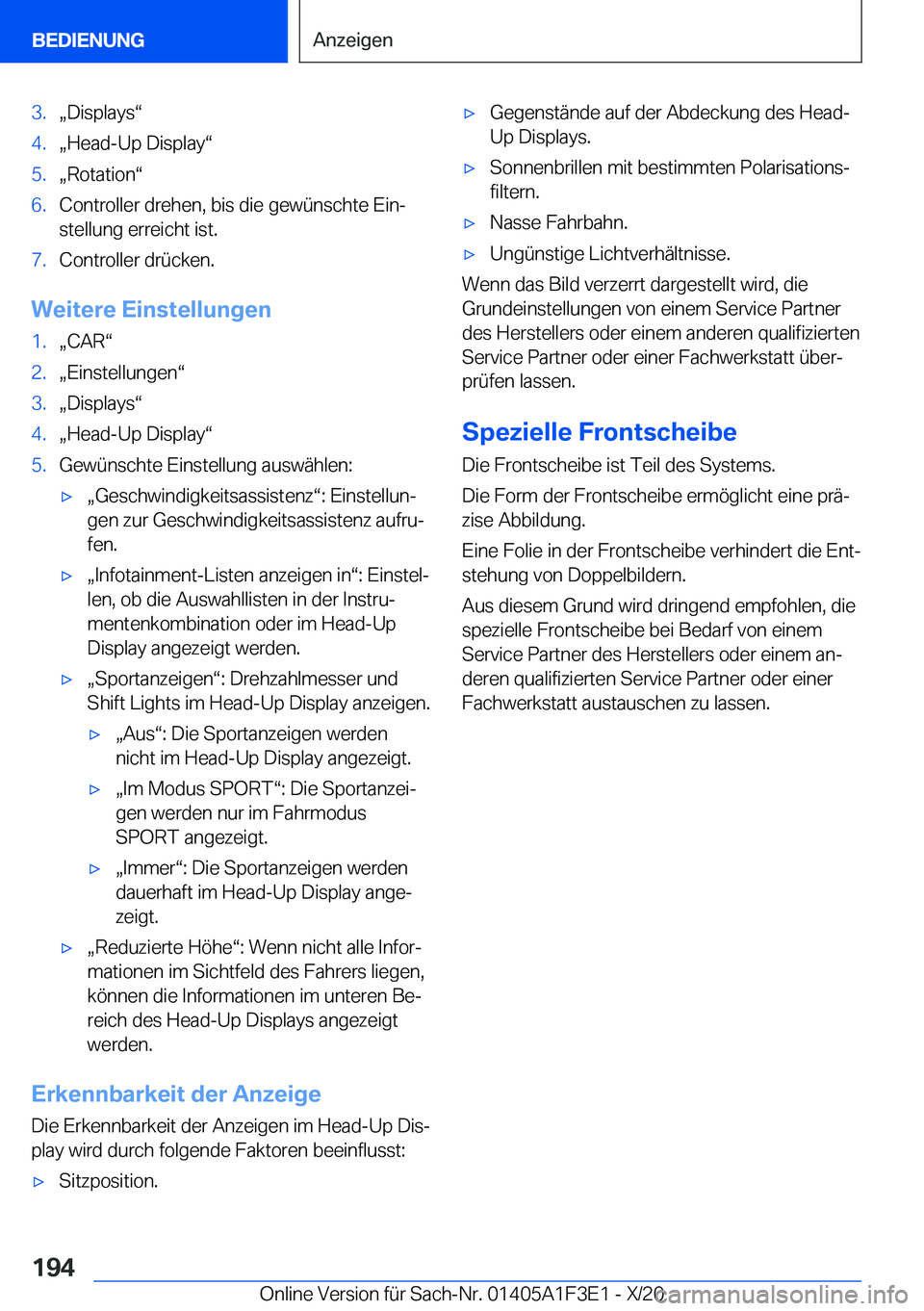 BMW X5 2021  Betriebsanleitungen (in German) �3�.x�D�i�s�p�l�a�y�sv�4�.x�H�e�a�d�-�U�p��D�i�s�p�l�a�yv�5�.x�R�o�t�a�t�i�o�nv�6�.�C�o�n�t�r�o�l�l�e�r��d�r�e�h�e�n�,��b�i�s��d�i�e��g�e�w�