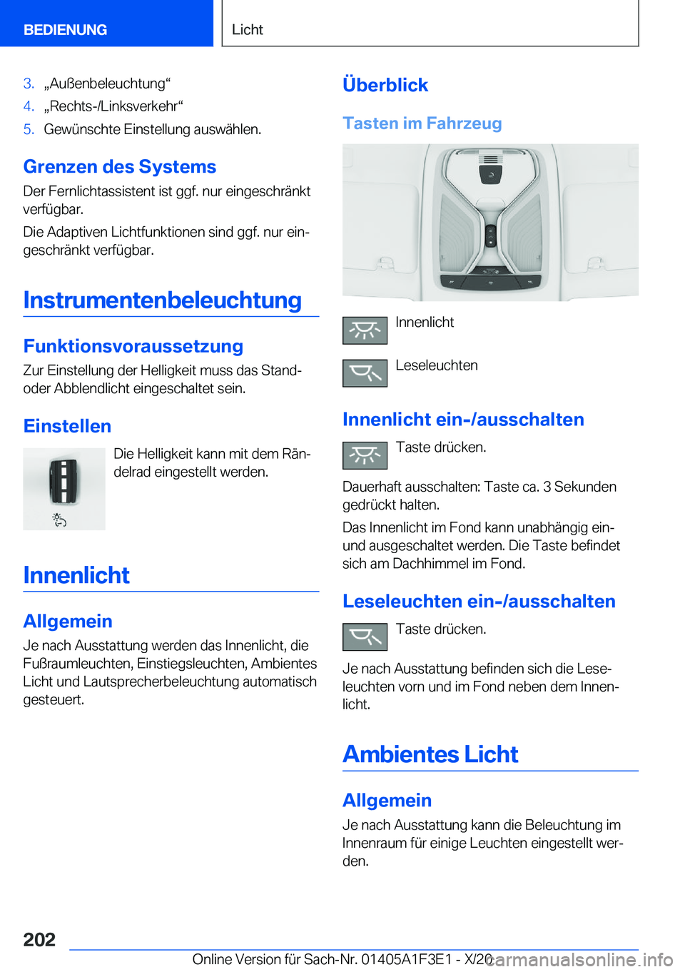 BMW X5 2021  Betriebsanleitungen (in German) �3�.x�A�u�