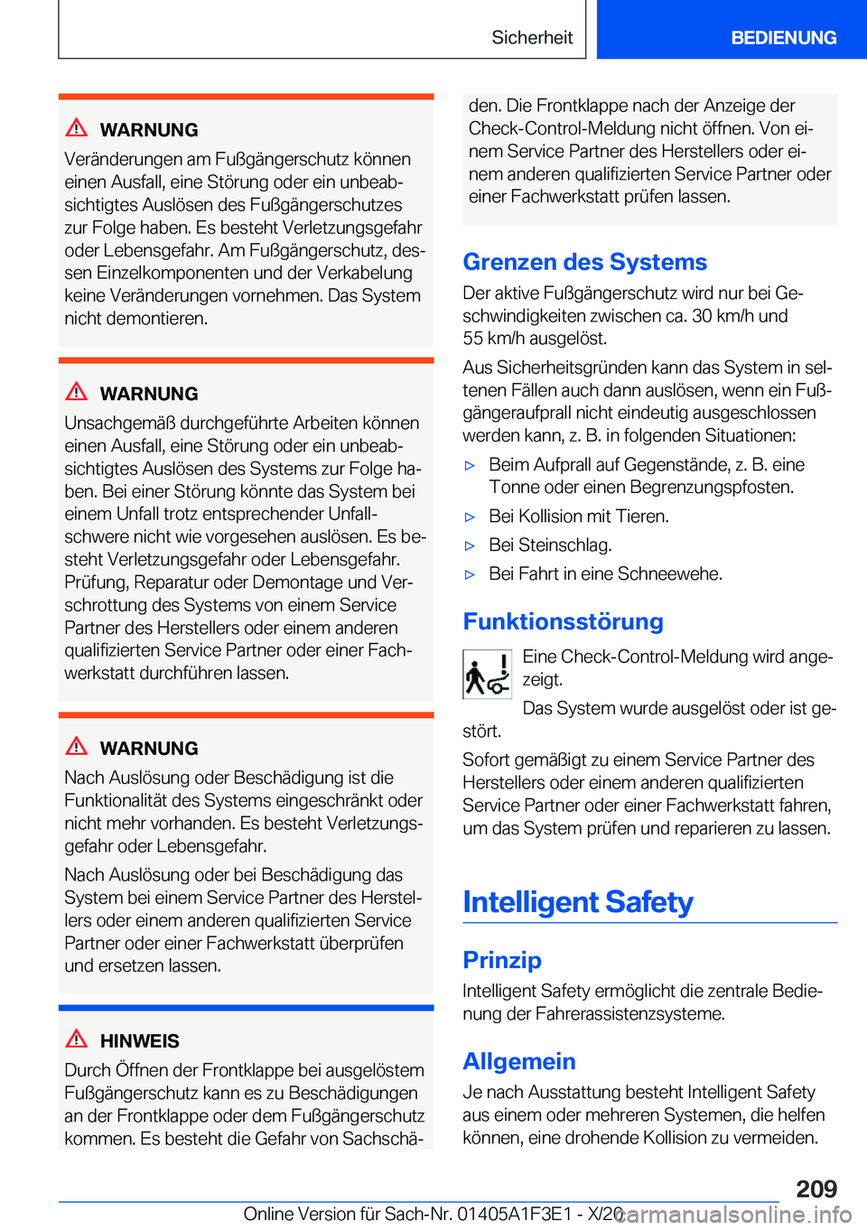 BMW X5 2021  Betriebsanleitungen (in German) �W�A�R�N�U�N�G
�V�e�r�