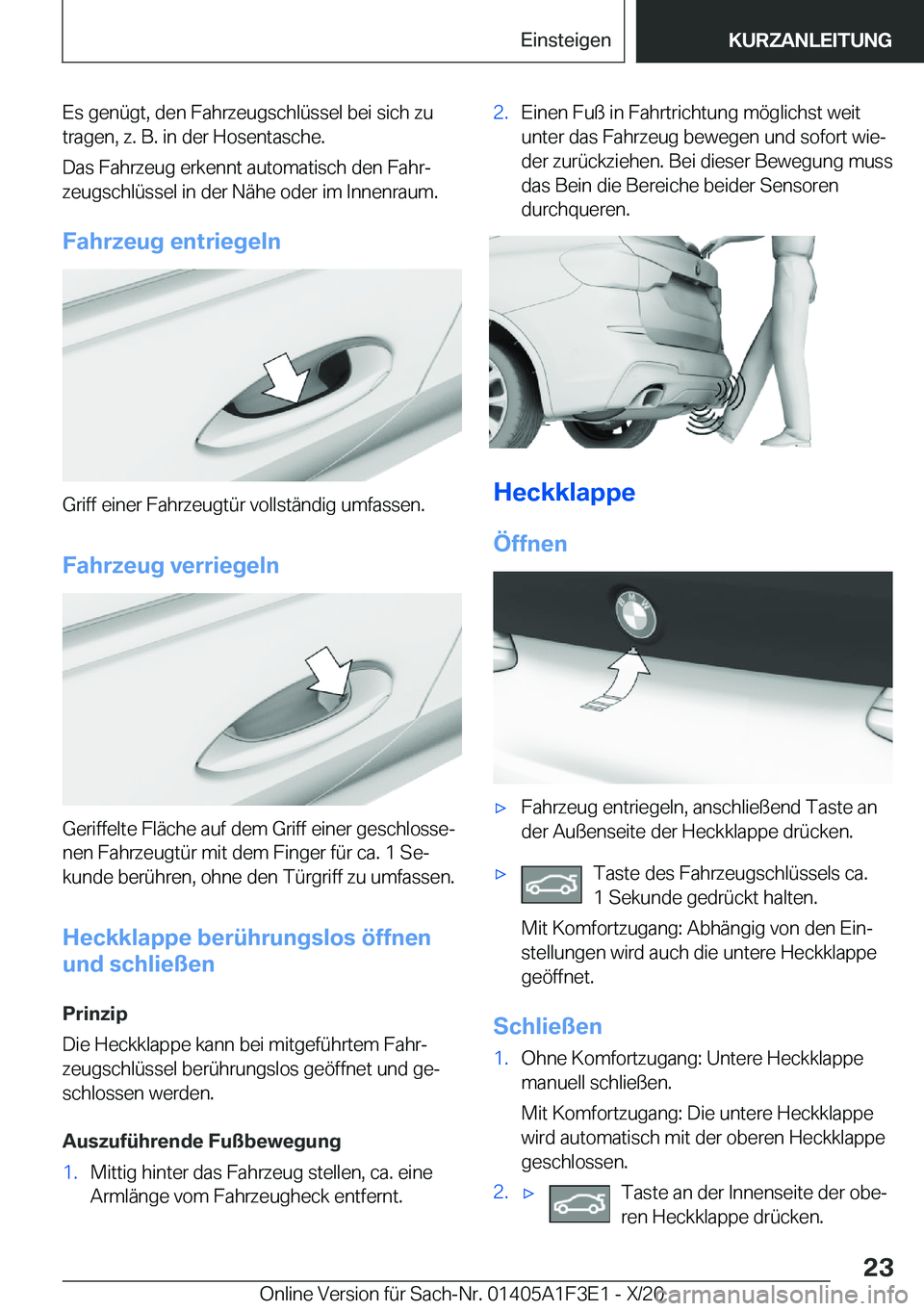 BMW X5 2021  Betriebsanleitungen (in German) �E�s��g�e�n�