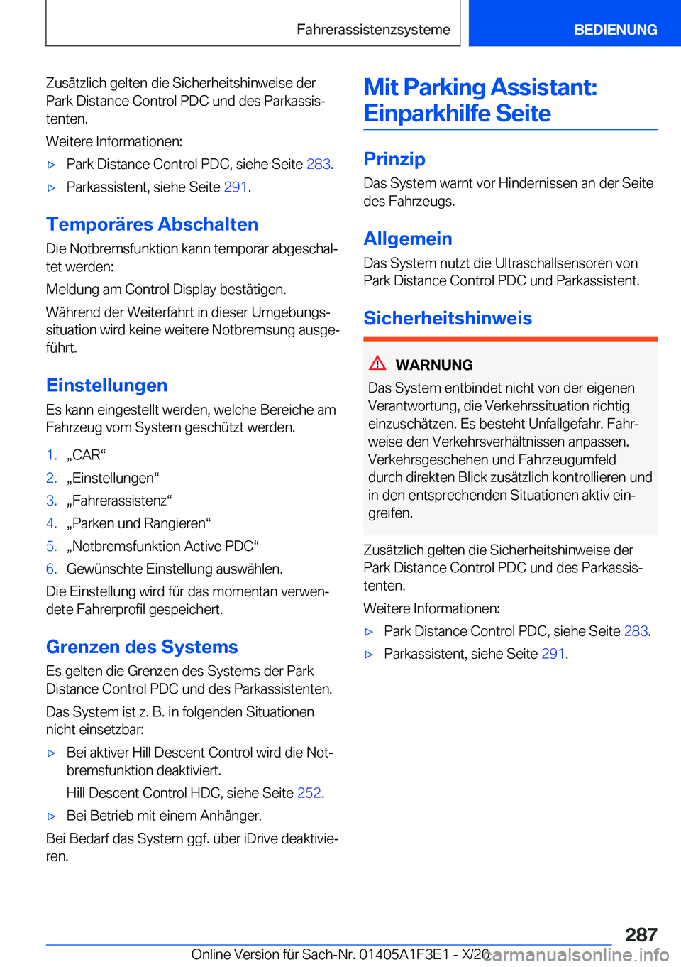 BMW X5 2021  Betriebsanleitungen (in German) �Z�u�s�
