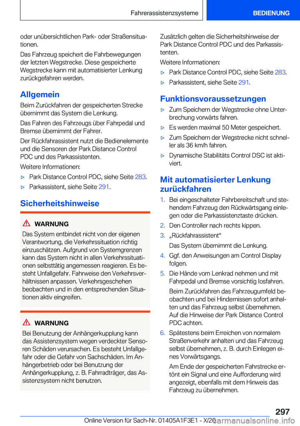 BMW X5 2021  Betriebsanleitungen (in German) �o�d�e�r��u�n�