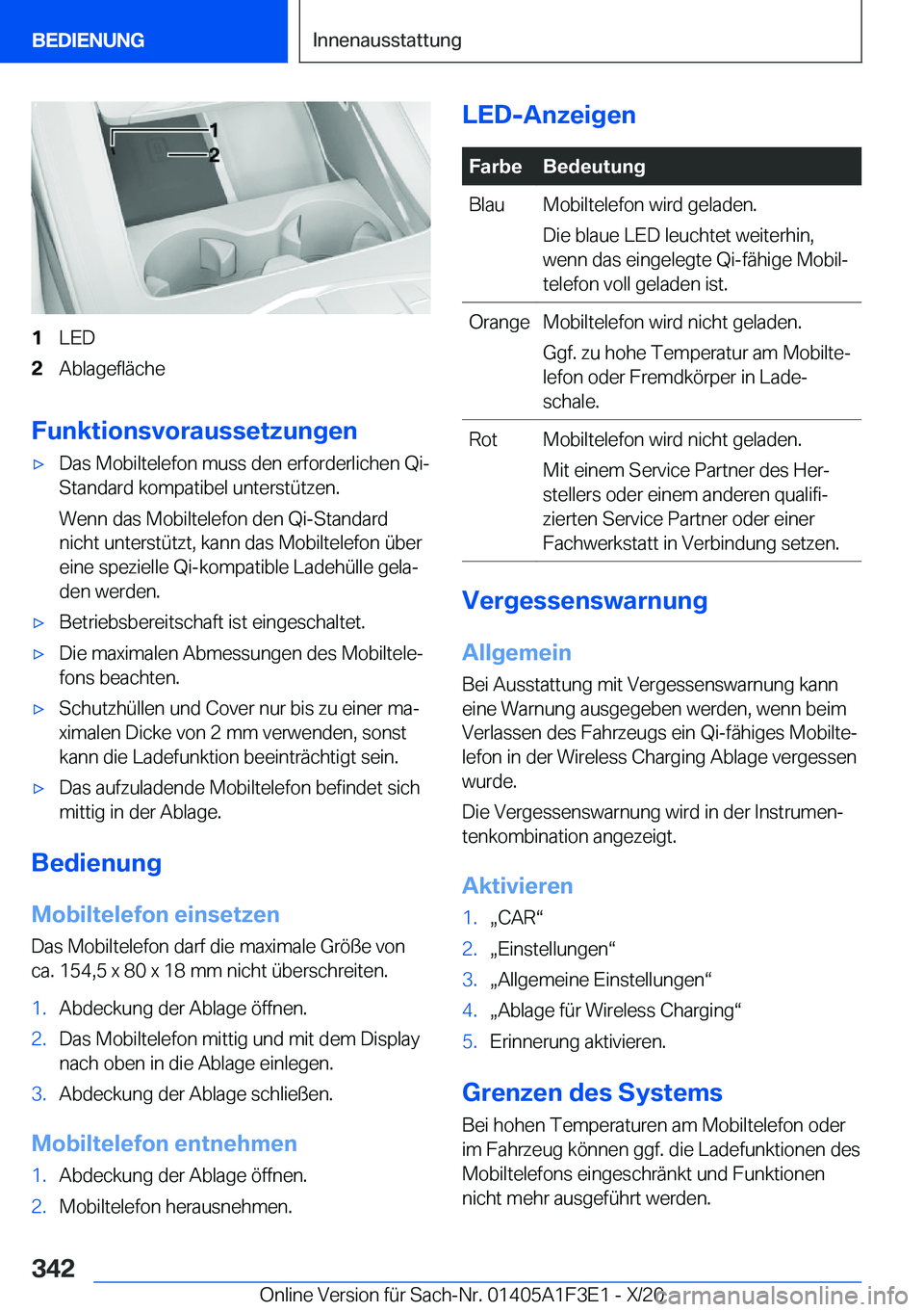 BMW X5 2021  Betriebsanleitungen (in German) �1�L�E�D�2�A�b�l�a�g�e�f�l�