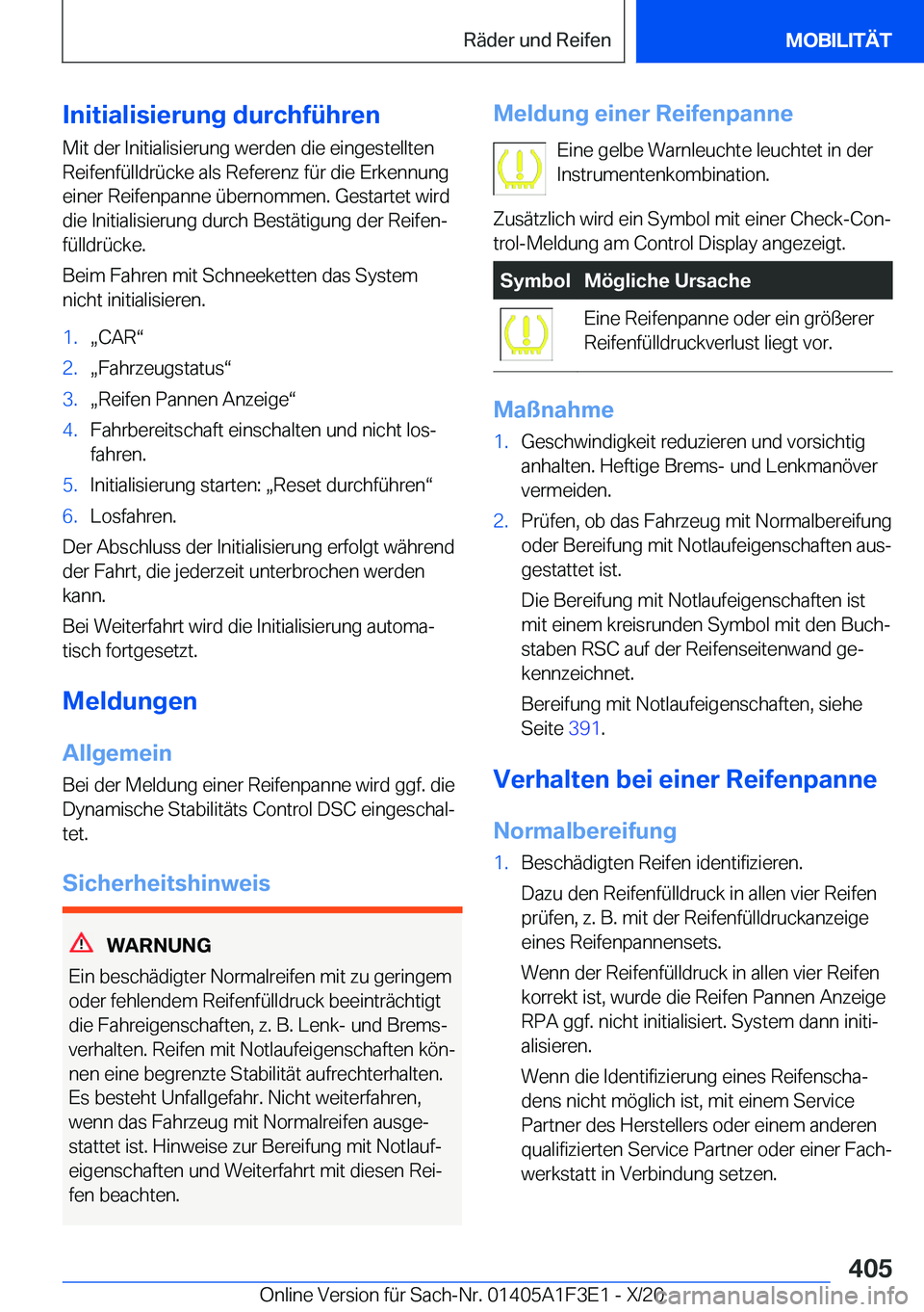BMW X5 2021  Betriebsanleitungen (in German) �I�n�i�t�i�a�l�i�s�i�e�r�u�n�g��d�u�r�c�h�f�