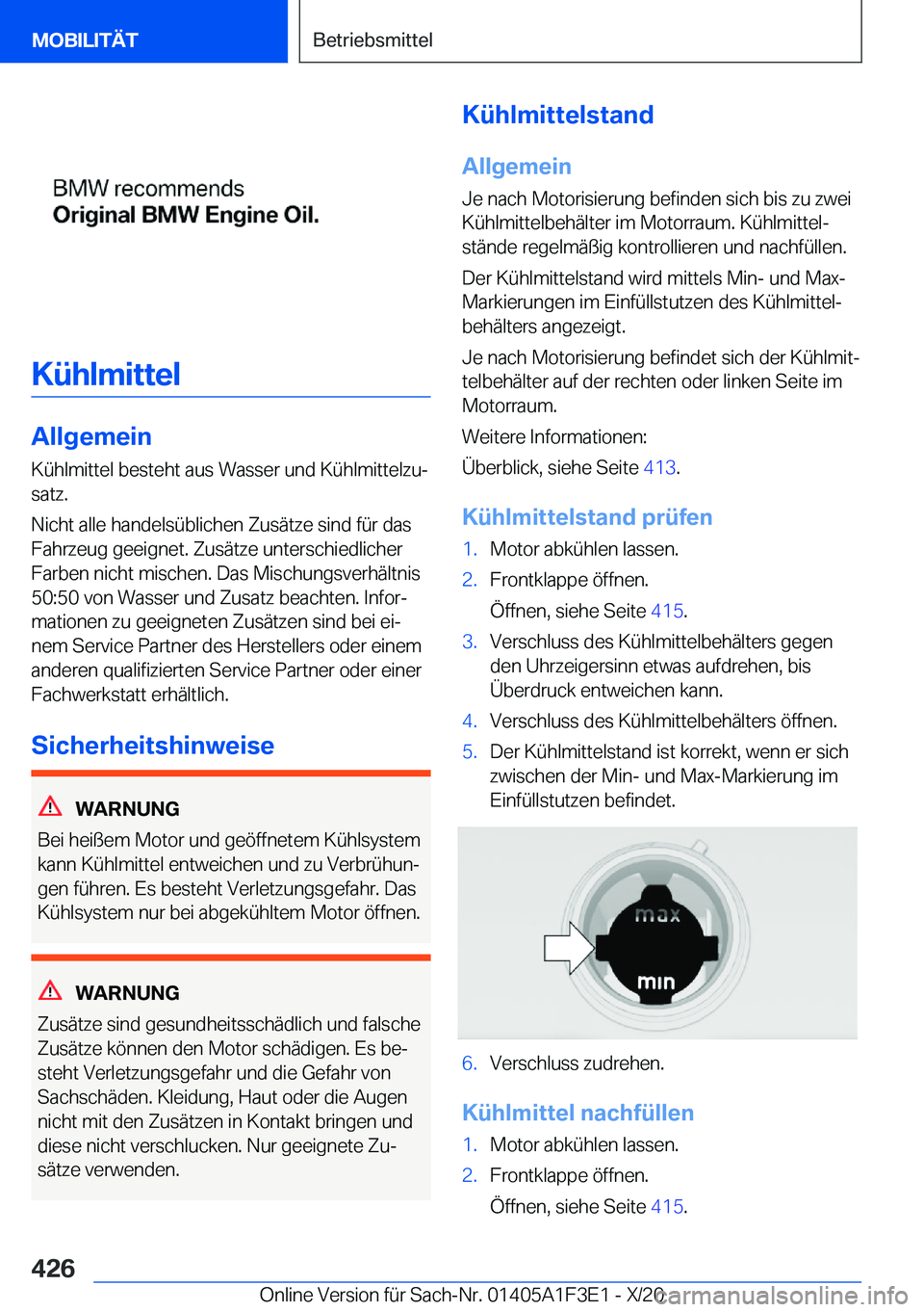 BMW X5 2021  Betriebsanleitungen (in German) �K�