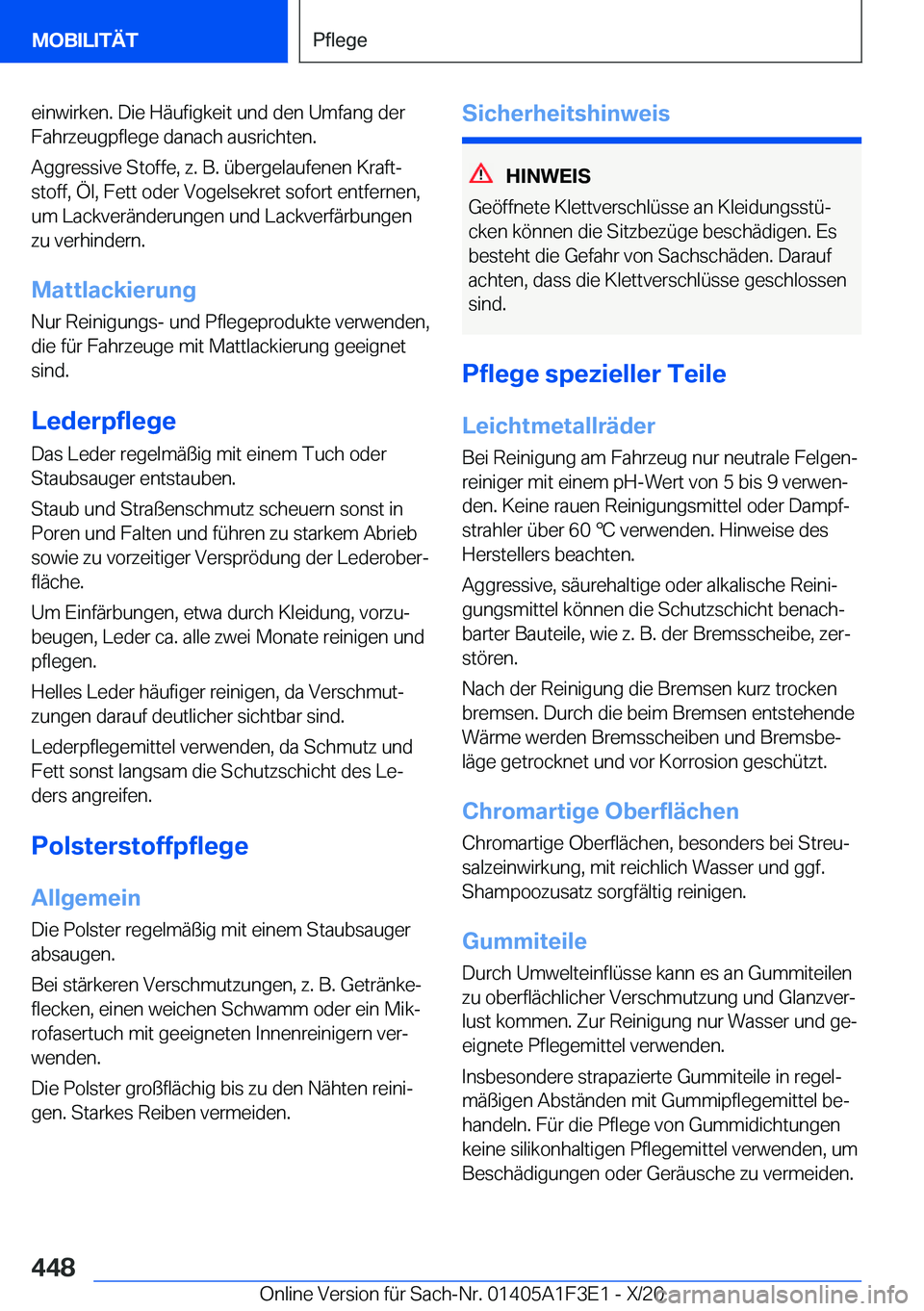 BMW X5 2021  Betriebsanleitungen (in German) �e�i�n�w�i�r�k�e�n�.��D�i�e��H�
