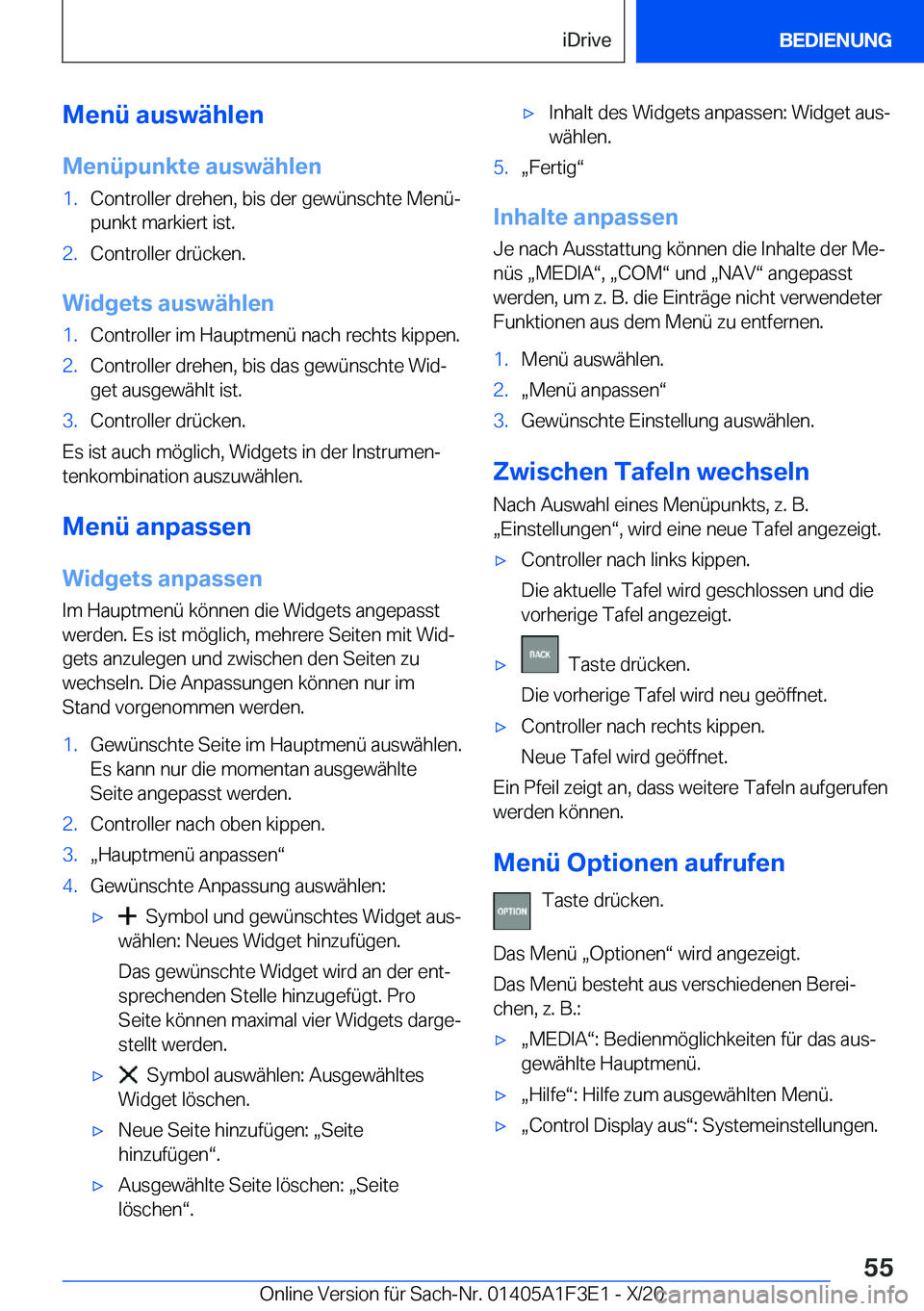 BMW X5 2021  Betriebsanleitungen (in German) �M�e�n�