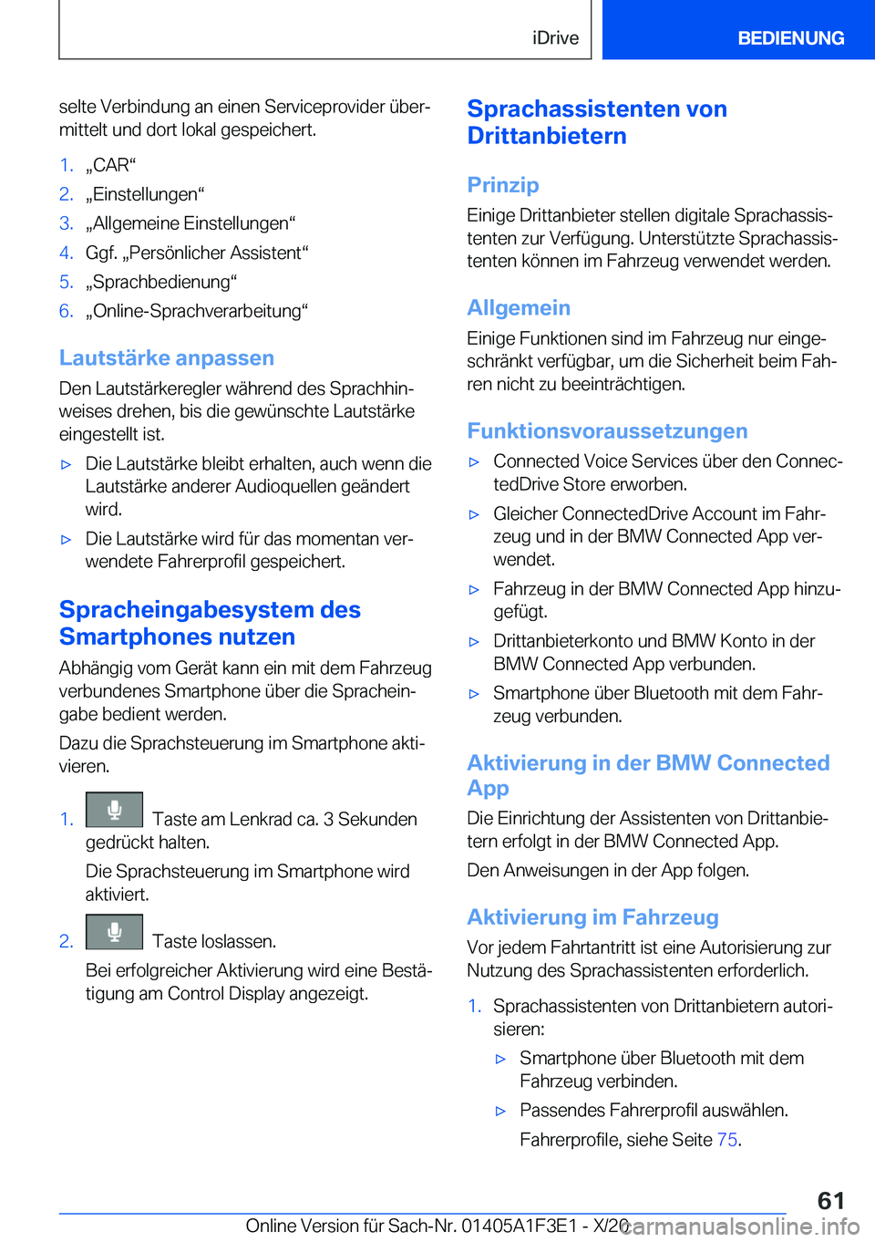 BMW X5 2021  Betriebsanleitungen (in German) �s�e�l�t�e��V�e�r�b�i�n�d�u�n�g��a�n��e�i�n�e�n��S�e�r�v�i�c�e�p�r�o�v�i�d�e�r��