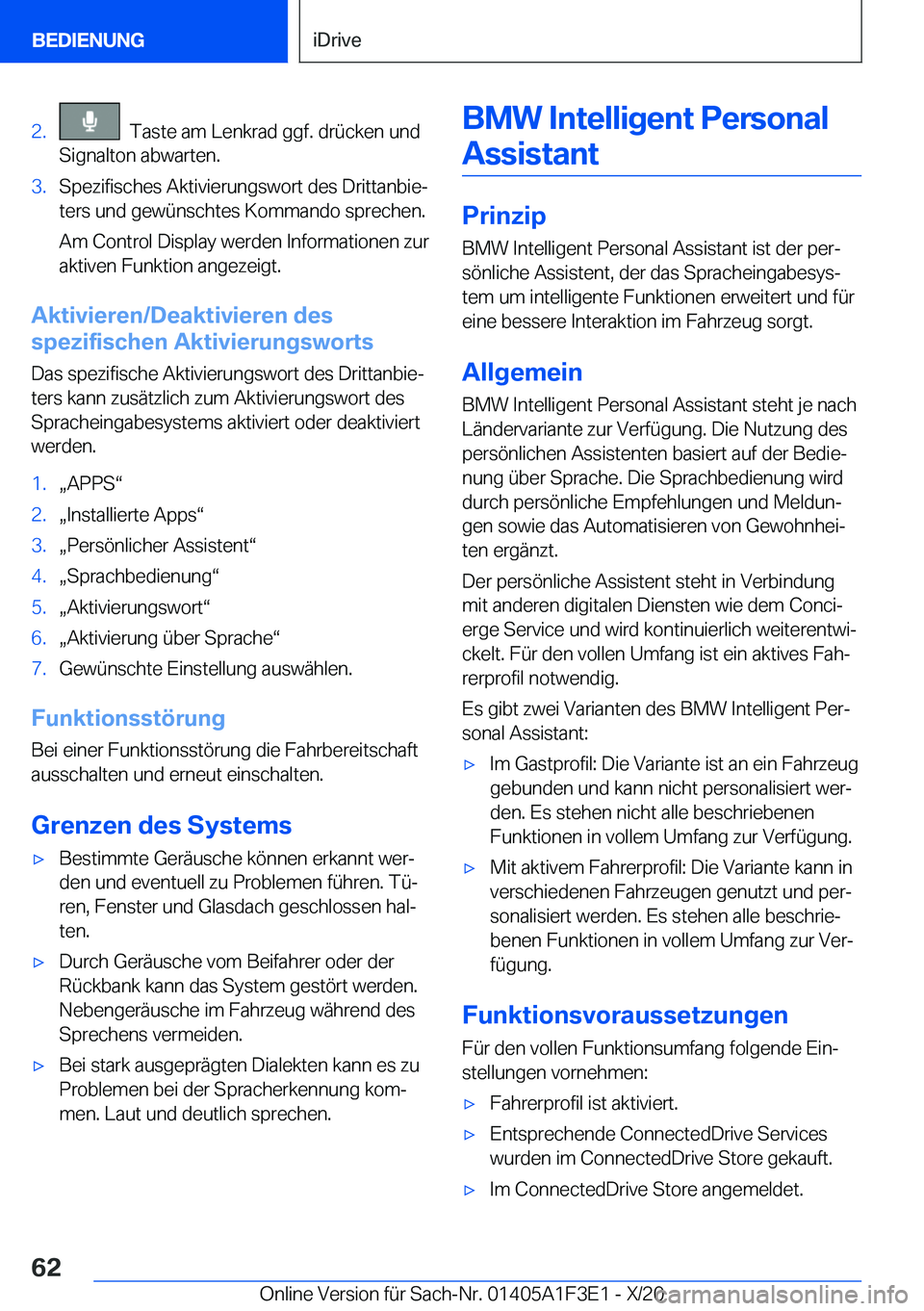 BMW X5 2021  Betriebsanleitungen (in German) �2�.���T�a�s�t�e��a�m��L�e�n�k�r�a�d��g�g�f�.��d�r�