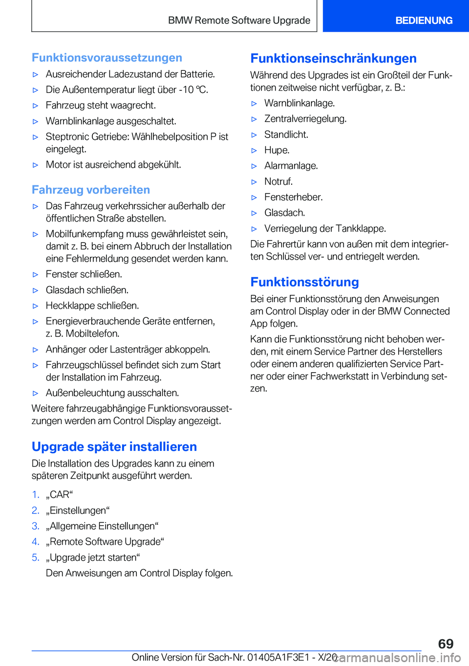 BMW X5 2021  Betriebsanleitungen (in German) �F�u�n�k�t�i�o�n�s�v�o�r�a�u�s�s�e�t�z�u�n�g�e�nx�A�u�s�r�e�i�c�h�e�n�d�e�r��L�a�d�e�z�u�s�t�a�n�d��d�e�r��B�a�t�t�e�r�i�e�.x�D�i�e��A�u�