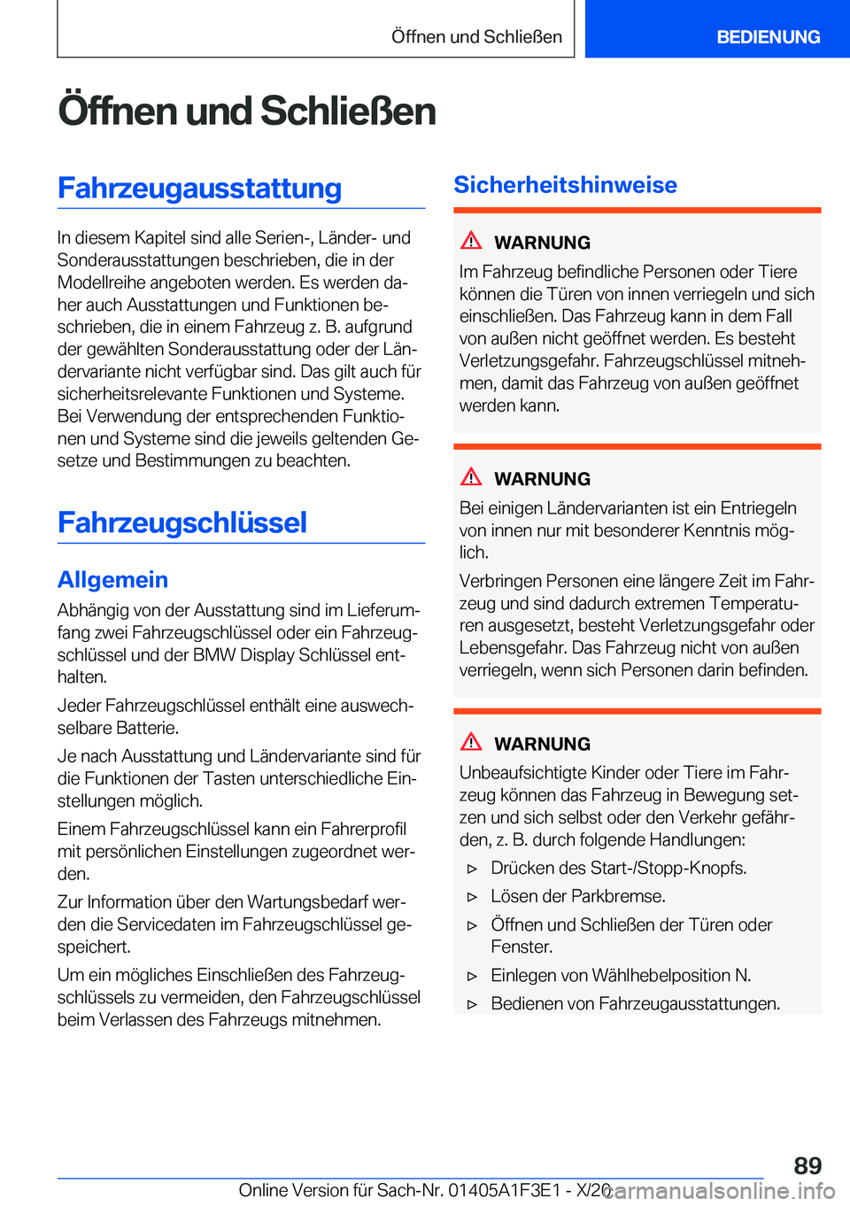BMW X5 2021  Betriebsanleitungen (in German) �
