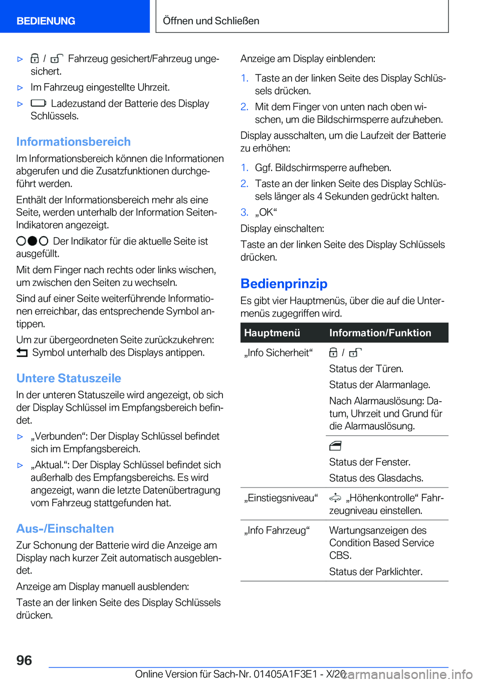 BMW X5 2021  Betriebsanleitungen (in German) x���/�����F�a�h�r�z�e�u�g��g�e�s�i�c�h�e�r�t�/�F�a�h�r�z�e�u�g��u�n�g�ej
�s�i�c�h�e�r�t�.x�I�m��F�a�h�r�z�e�u�g��e�i�n�g�e�s�t�e�l�l�t�e��U�h�r�z�e�i�t�.x���L�a�d�e�z�u�s�t�a�n�d��d�