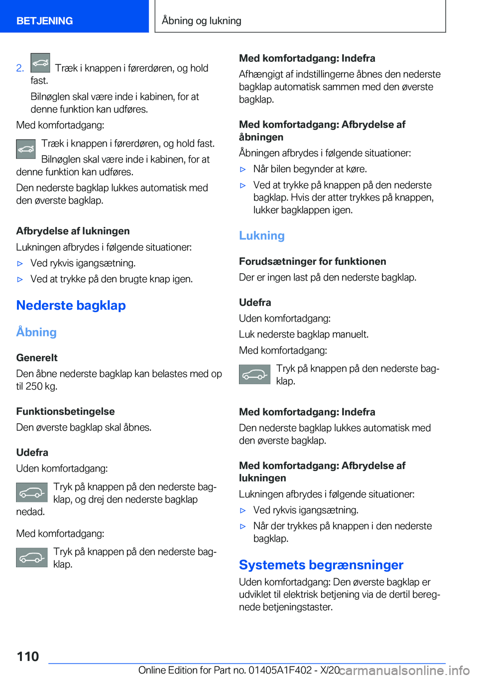 BMW X5 2021  InstruktionsbØger (in Danish) �2�.���T�r�æ�k��i��k�n�a�p�p�e�n��i��f�