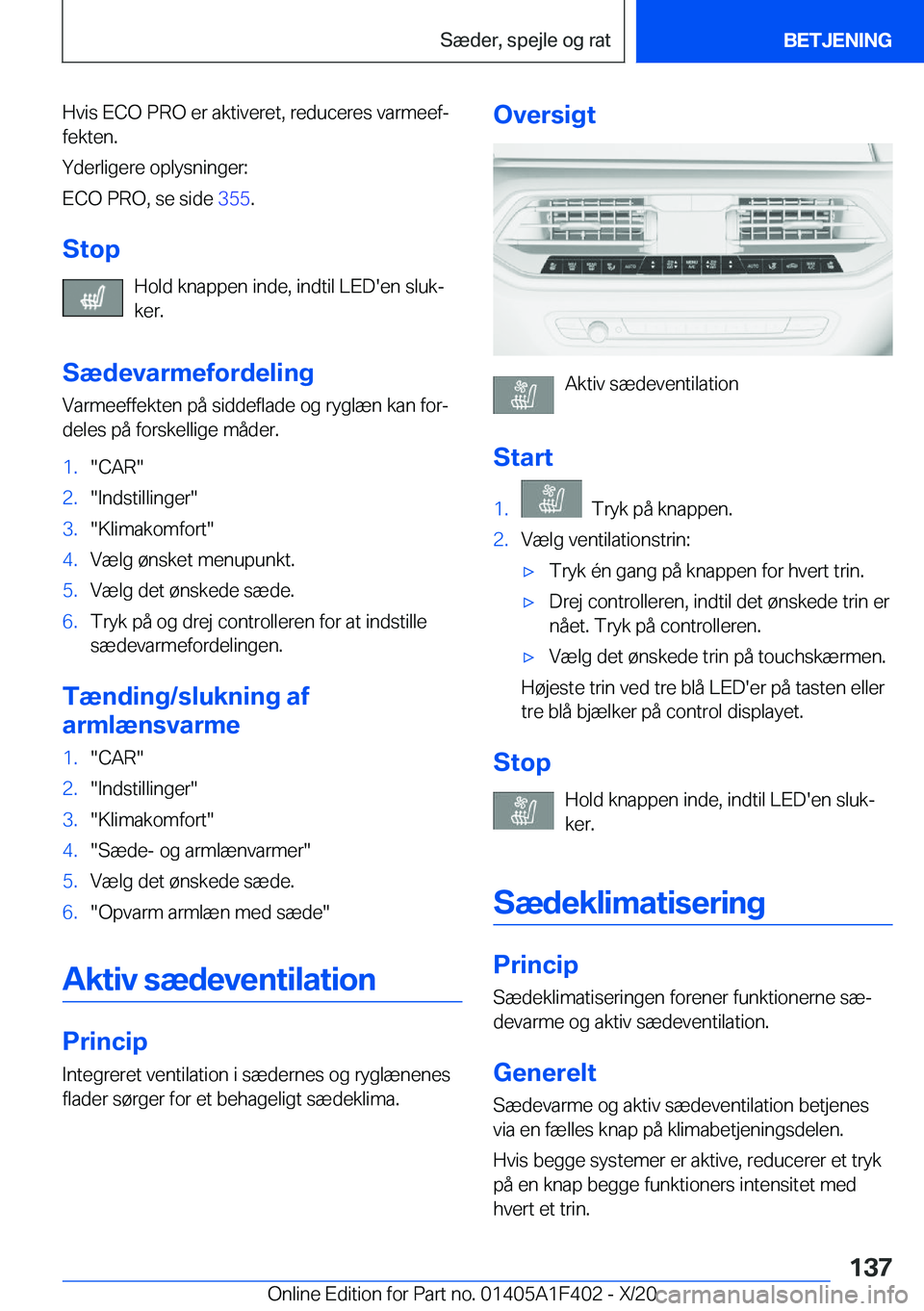 BMW X5 2021  InstruktionsbØger (in Danish) �H�v�i�s��E�C�O��P�R�O��e�r��a�k�t�i�v�e�r�e�t�,��r�e�d�u�c�e�r�e�s��v�a�r�m�e�e�fj�f�e�k�t�e�n�.
�Y�d�e�r�l�i�g�e�r�e��o�p�l�y�s�n�i�n�g�e�r�:
�E�C�O��P�R�O�,��s�e��s�i�d�e� �3�5�5�.
�S�t