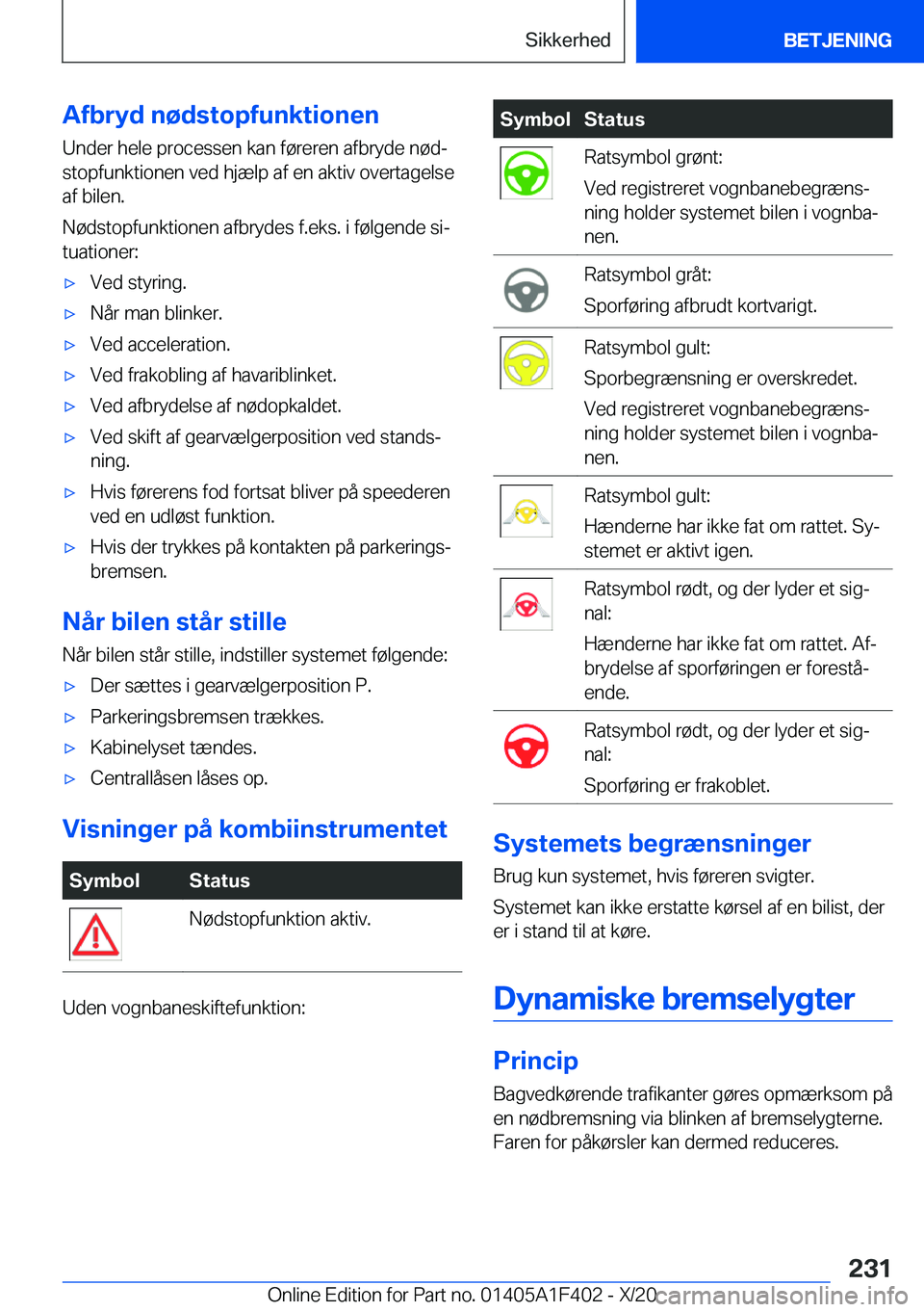 BMW X5 2021  InstruktionsbØger (in Danish) �A�f�b�r�y�d��n�