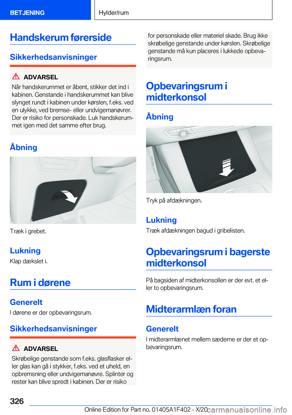 BMW X5 2021  InstruktionsbØger (in Danish) �H�a�n�d�s�k�e�r�u�m��f�