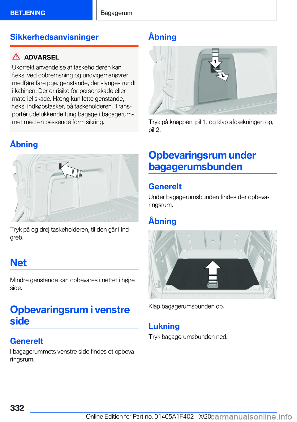 BMW X5 2021  InstruktionsbØger (in Danish) �S�i�k�k�e�r�h�e�d�s�a�n�v�i�s�n�i�n�g�e�r
�A�D�V�A�R�S�E�L
�U�k�o�r�r�e�k�t��a�n�v�e�n�d�e�l�s�e��a�f��t�a�s�k�e�h�o�l�d�e�r�e�n��k�a�n �f�.�e�k�s�.��v�e�d��o�p�b�r�e�m�s�n�i�n�g��o�g��u�n�d�
