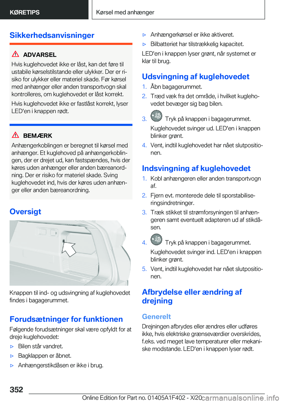 BMW X5 2021  InstruktionsbØger (in Danish) �S�i�k�k�e�r�h�e�d�s�a�n�v�i�s�n�i�n�g�e�r
�A�D�V�A�R�S�E�L
�H�v�i�s��k�u�g�l�e�h�o�v�e�d�e�t��i�k�k�e��e�r��l�å�s�t�,��k�a�n��d�e�t��f�