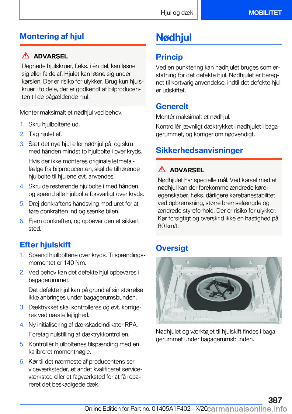 BMW X5 2021  InstruktionsbØger (in Danish) �M�o�n�t�e�r�i�n�g��a�f��h�j�u�l
�A�D�V�A�R�S�E�L
�U�e�g�n�e�d�e��h�j�u�l�s�k�r�u�e�r�,��f�.�e�k�s�.��i��