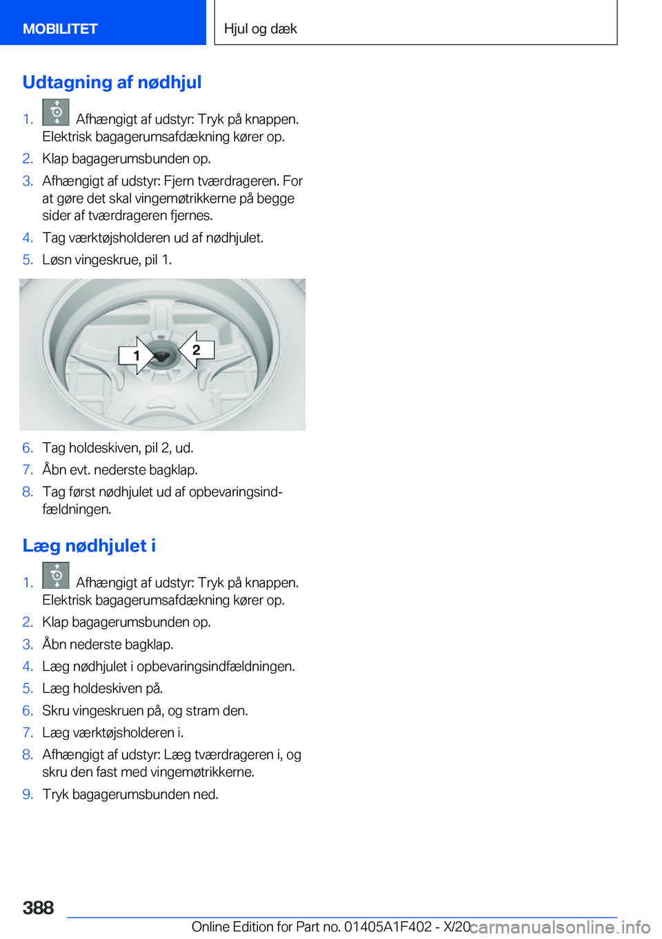 BMW X5 2021  InstruktionsbØger (in Danish) �U�d�t�a�g�n�i�n�g��a�f��n�