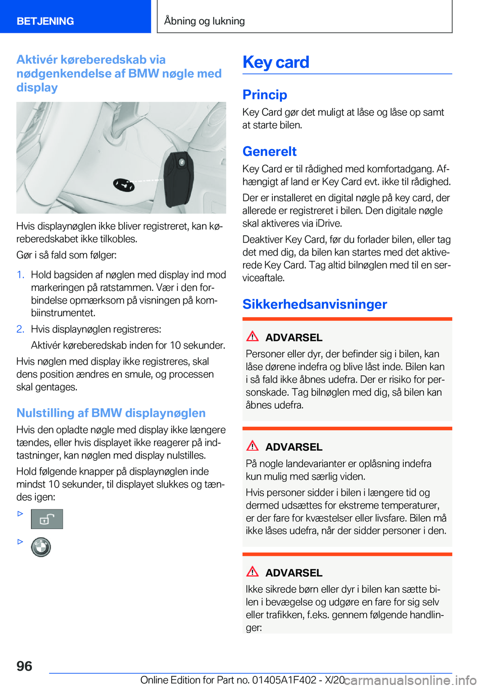 BMW X5 2021  InstruktionsbØger (in Danish) �A�k�t�i�v�