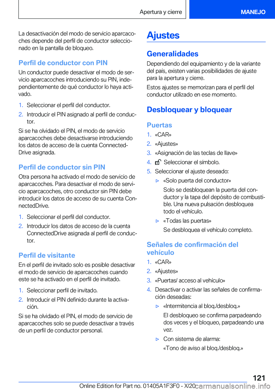 BMW X5 2021  Manuales de Empleo (in Spanish) �L�a��d�e�s�a�c�t�i�v�a�c�i�
