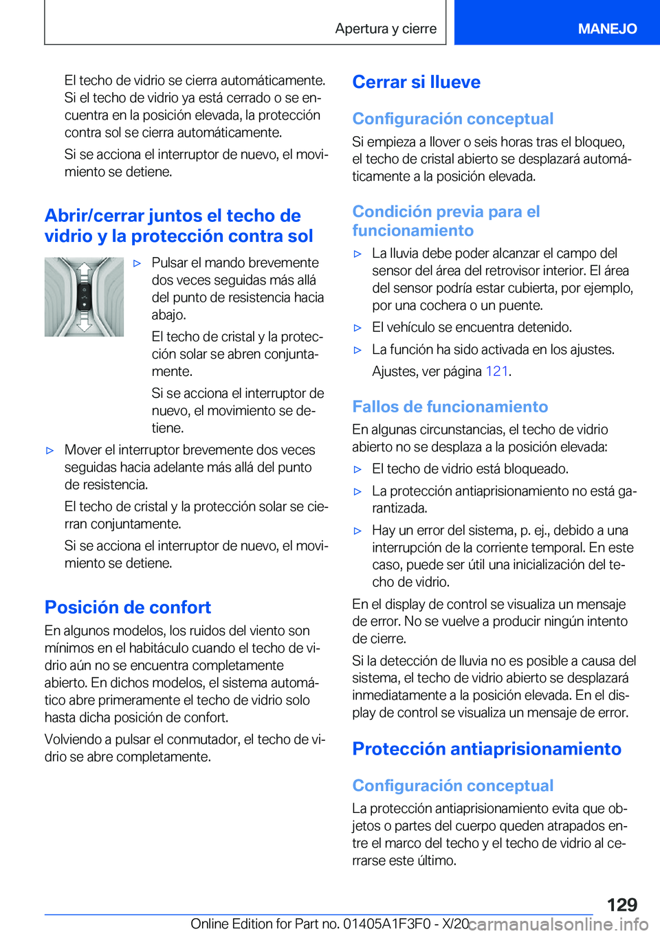 BMW X5 2021  Manuales de Empleo (in Spanish) �E�l��t�e�c�h�o��d�e��v�i�d�r�i�o��s�e��c�i�e�r�r�a��a�u�t�o�m�