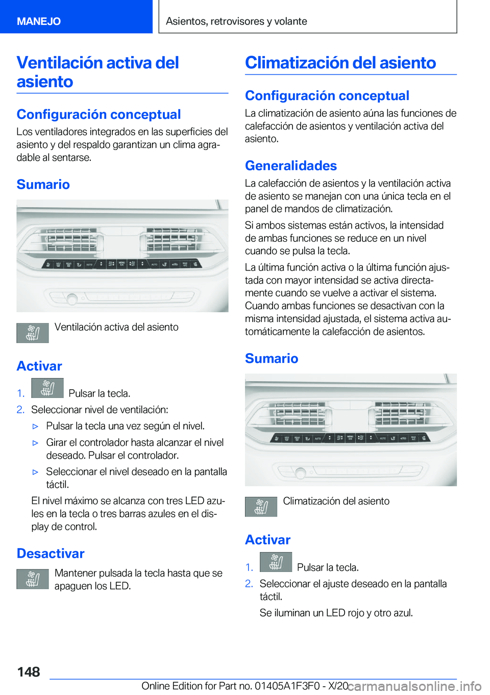 BMW X5 2021  Manuales de Empleo (in Spanish) �V�e�n�t�i�l�a�c�i�