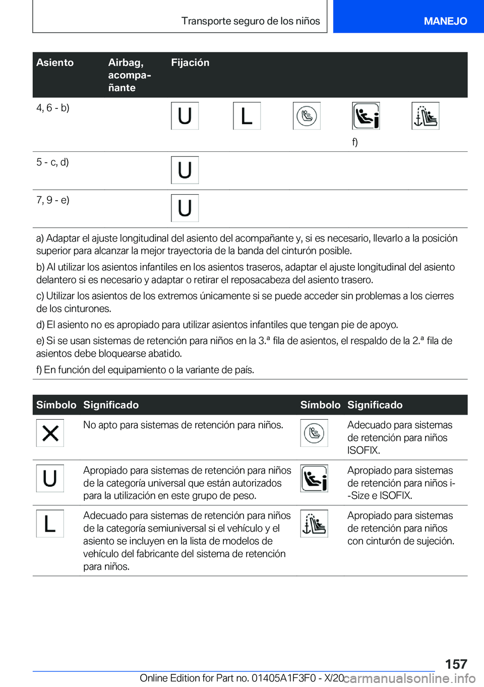 BMW X5 2021  Manuales de Empleo (in Spanish) �A�s�i�e�n�t�o�A�i�r�b�a�g�,
�a�c�o�m�p�aj
�