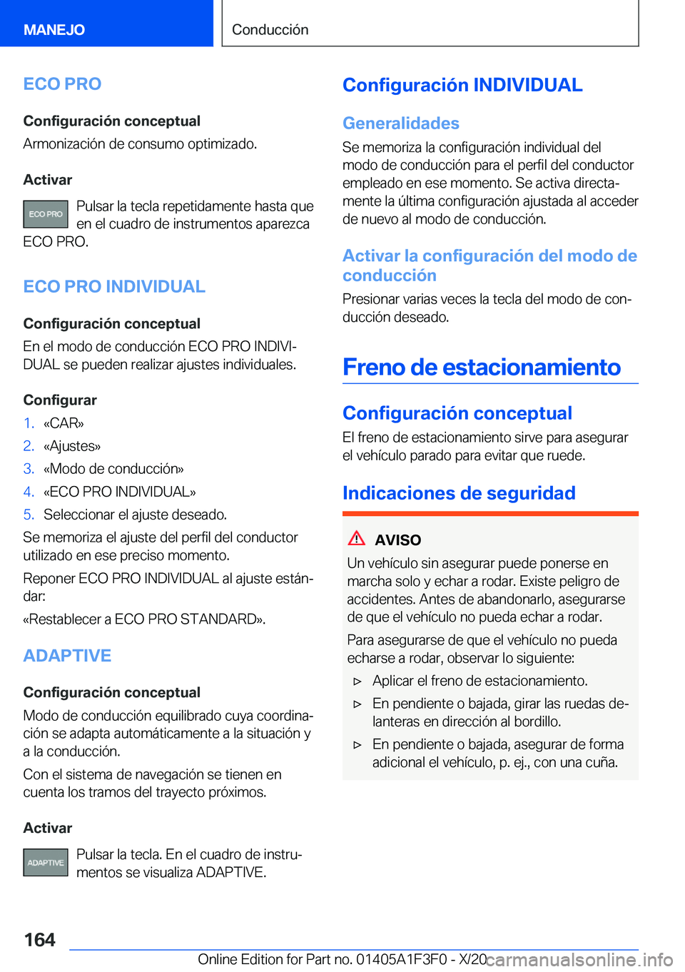 BMW X5 2021  Manuales de Empleo (in Spanish) �E�C�O��P�R�O�C�o�n�f�i�g�u�r�a�c�i�