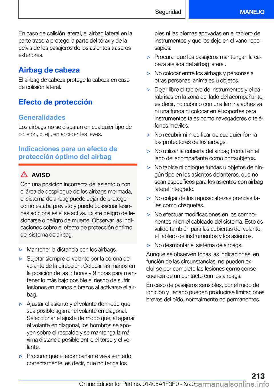 BMW X5 2021  Manuales de Empleo (in Spanish) �E�n��c�a�s�o��d�e��c�o�l�i�s�i�