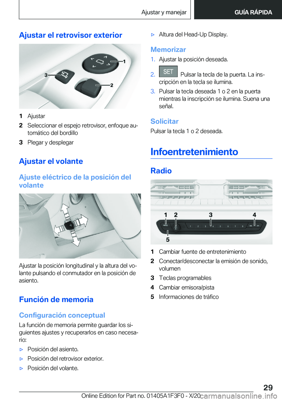 BMW X5 2021  Manuales de Empleo (in Spanish) �A�j�u�s�t�a�r��e�l��r�e�t�r�o�v�i�s�o�r��e�x�t�e�r�i�o�r�1�A�j�u�s�t�a�r�2�S�e�l�e�c�c�i�o�n�a�r��e�l��e�s�p�e�j�o��r�e�t�r�o�v�i�s�o�r�,��e�n�f�o�q�u�e��a�uª
�t�o�m�