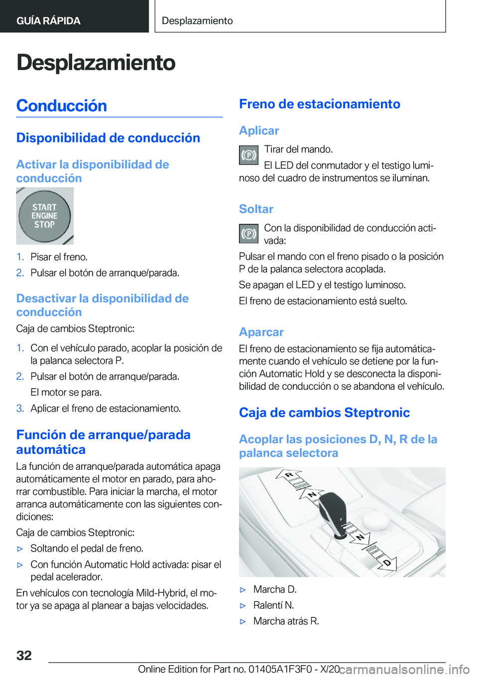 BMW X5 2021  Manuales de Empleo (in Spanish) �D�e�s�p�l�a�z�a�m�i�e�n�t�o�C�o�n�d�u�c�c�i�