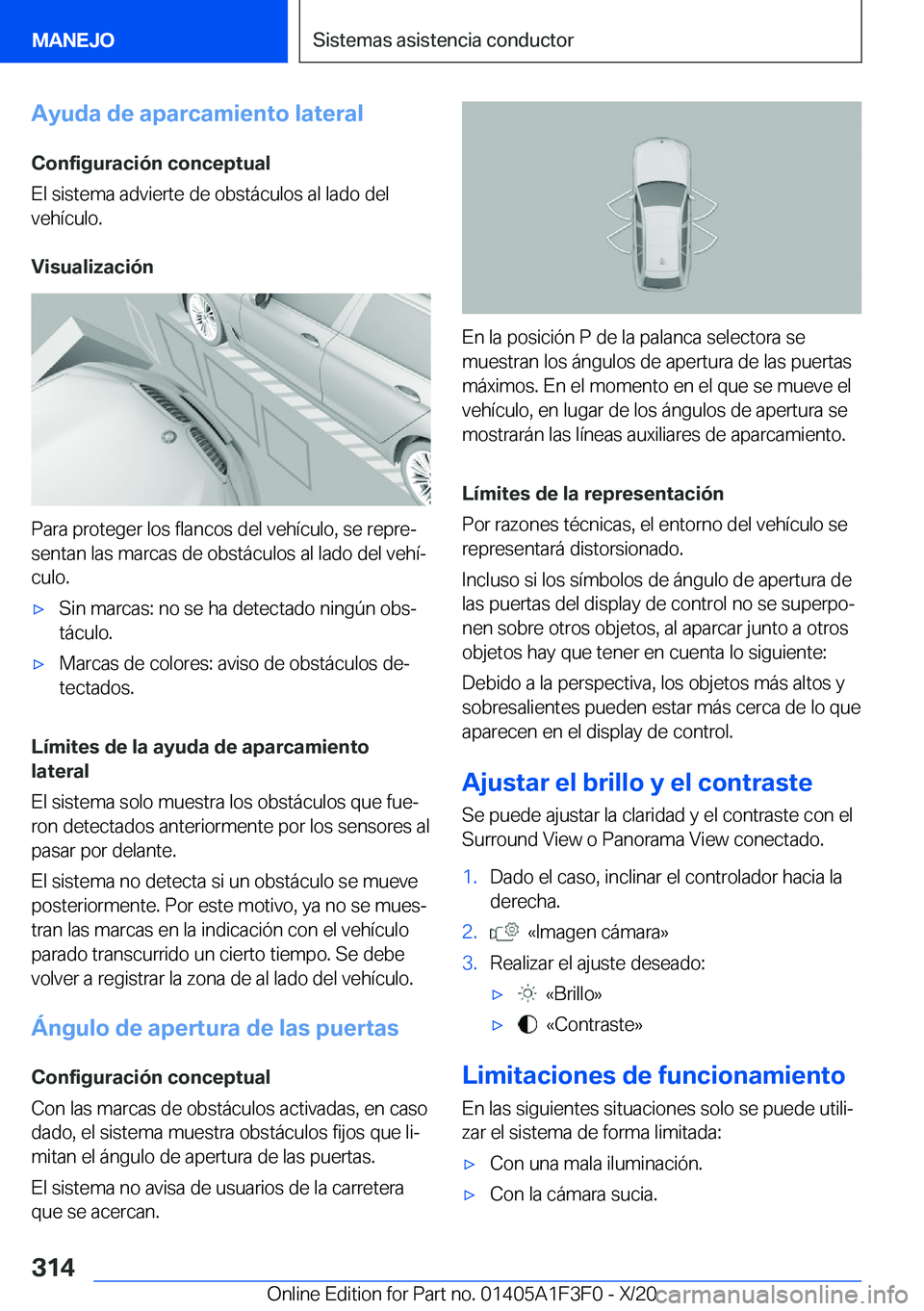 BMW X5 2021  Manuales de Empleo (in Spanish) �A�y�u�d�a��d�e��a�p�a�r�c�a�m�i�e�n�t�o��l�a�t�e�r�a�l
�C�o�n�f�i�g�u�r�a�c�i�