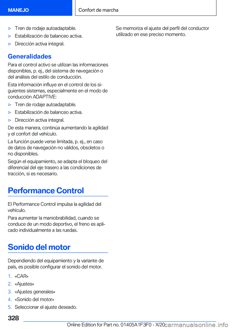 BMW X5 2021  Manuales de Empleo (in Spanish) x�T�r�e�n��d�e��r�o�d�a�j�e��a�u�t�o�a�d�a�p�t�a�b�l�e�.x�E�s�t�a�b�i�l�i�z�a�c�i�