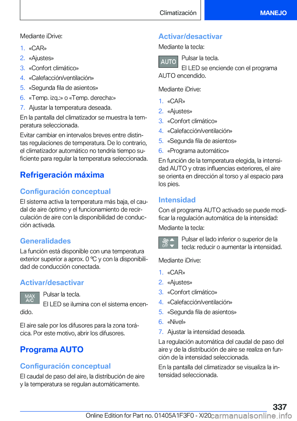 BMW X5 2021  Manuales de Empleo (in Spanish) �M�e�d�i�a�n�t�e��i�D�r�i�v�e�:�1�.�«�C�A�R�{�2�.�«�A�j�u�s�t�e�s�{�3�.�«�C�o�n�f�o�r�t��c�l�i�m�