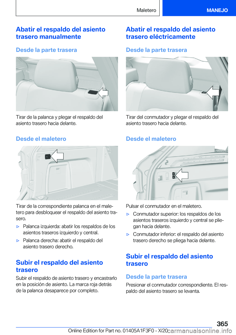 BMW X5 2021  Manuales de Empleo (in Spanish) �A�b�a�t�i�r��e�l��r�e�s�p�a�l�d�o��d�e�l��a�s�i�e�n�t�o
�t�r�a�s�e�r�o��m�a�n�u�a�l�m�e�n�t�e
�D�e�s�d�e��l�a��p�a�r�t�e��t�r�a�s�e�r�a
�T�i�r�a�r��d�e��l�a��p�a�l�a�n�c�a��y��p�l�e�g�a�