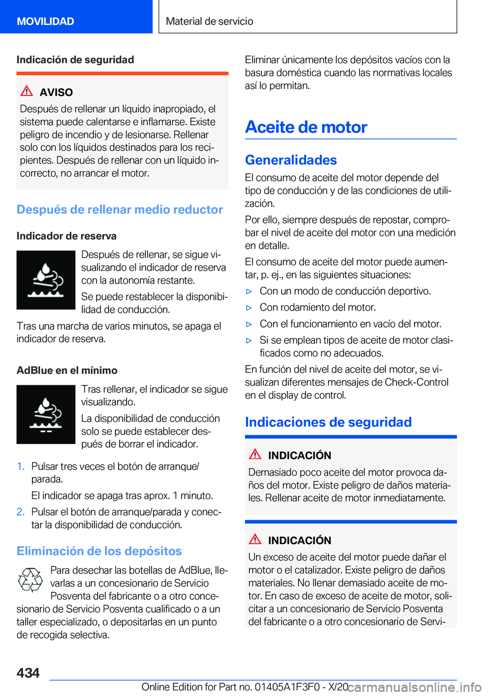 BMW X5 2021  Manuales de Empleo (in Spanish) �I�n�d�i�c�a�c�i�