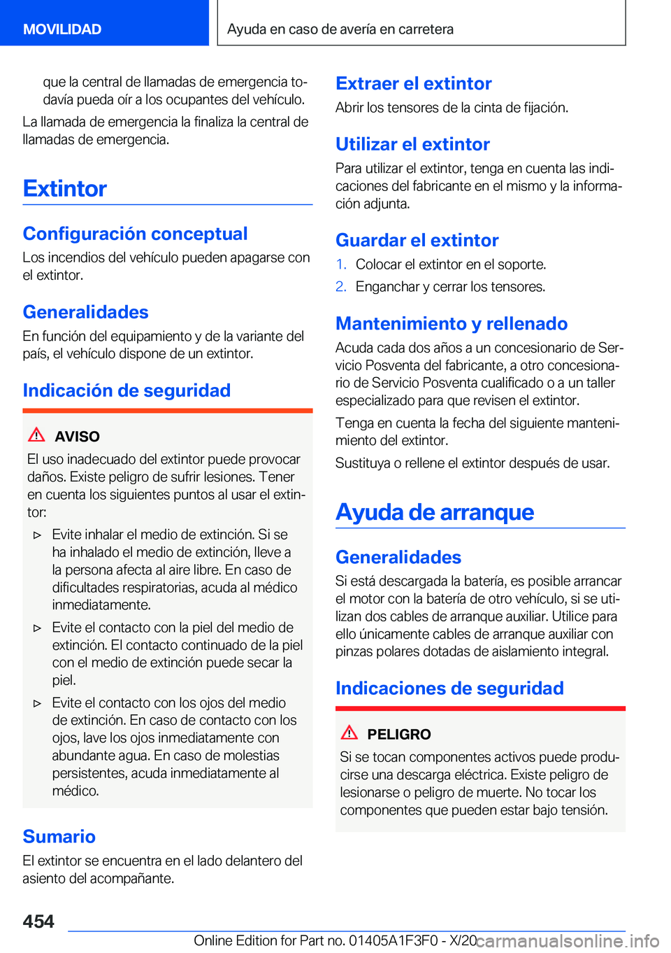 BMW X5 2021  Manuales de Empleo (in Spanish) �q�u�e��l�a��c�e�n�t�r�a�l��d�e��l�l�a�m�a�d�a�s��d�e��e�m�e�r�g�e�n�c�i�a��t�oª�d�a�v�