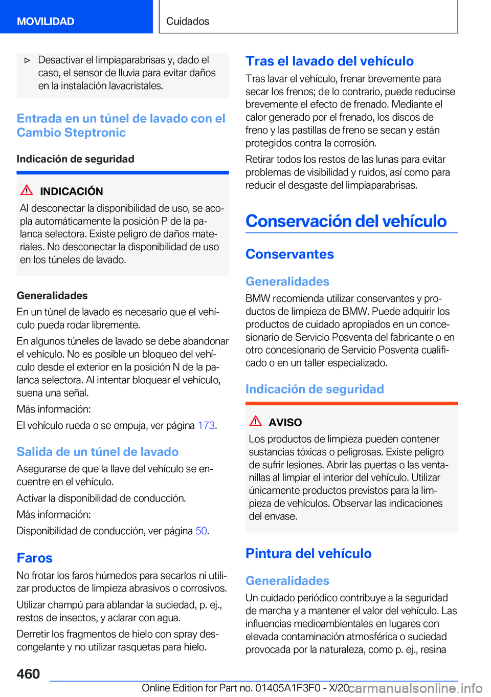 BMW X5 2021  Manuales de Empleo (in Spanish) x�D�e�s�a�c�t�i�v�a�r��e�l��l�i�m�p�i�a�p�a�r�a�b�r�i�s�a�s��y�,��d�a�d�o��e�l�c�a�s�o�,��e�l��s�e�n�s�o�r��d�e��l�l�u�v�i�a��p�a�r�a��e�v�i�t�a�r��d�a�