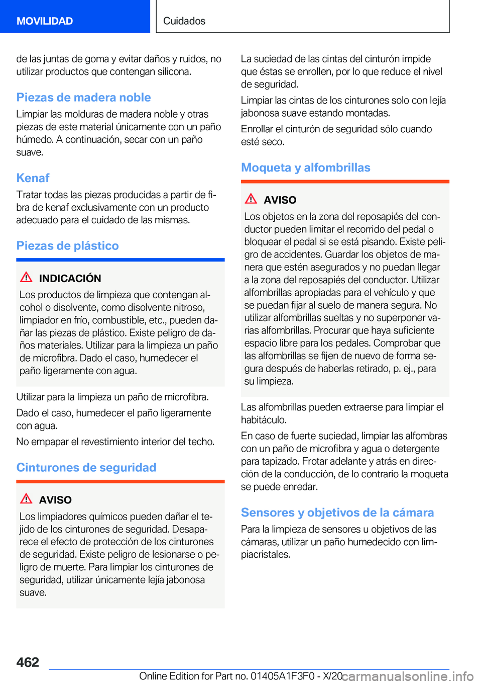 BMW X5 2021  Manuales de Empleo (in Spanish) �d�e��l�a�s��j�u�n�t�a�s��d�e��g�o�m�a��y��e�v�i�t�a�r��d�a�
