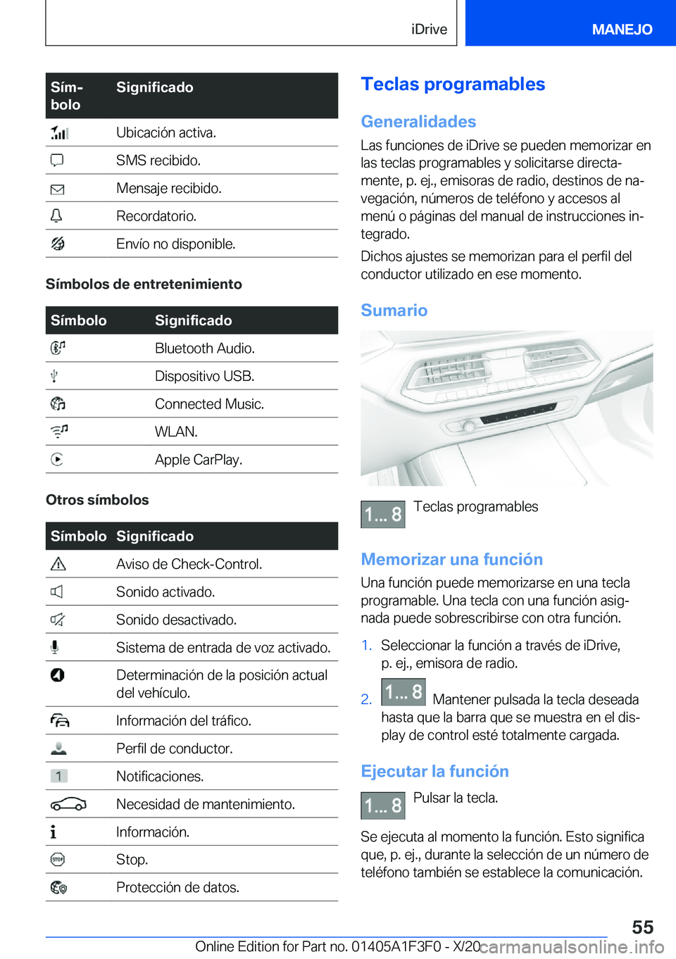 BMW X5 2021  Manuales de Empleo (in Spanish) �S�
