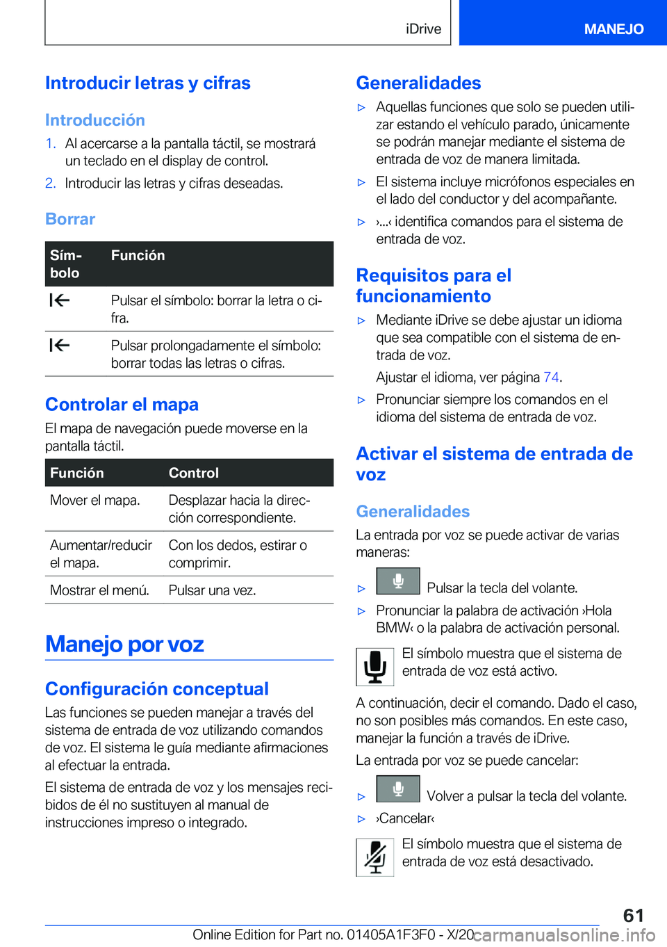 BMW X5 2021  Manuales de Empleo (in Spanish) �I�n�t�r�o�d�u�c�i�r��l�e�t�r�a�s��y��c�i�f�r�a�s
�I�n�t�r�o�d�u�c�c�i�